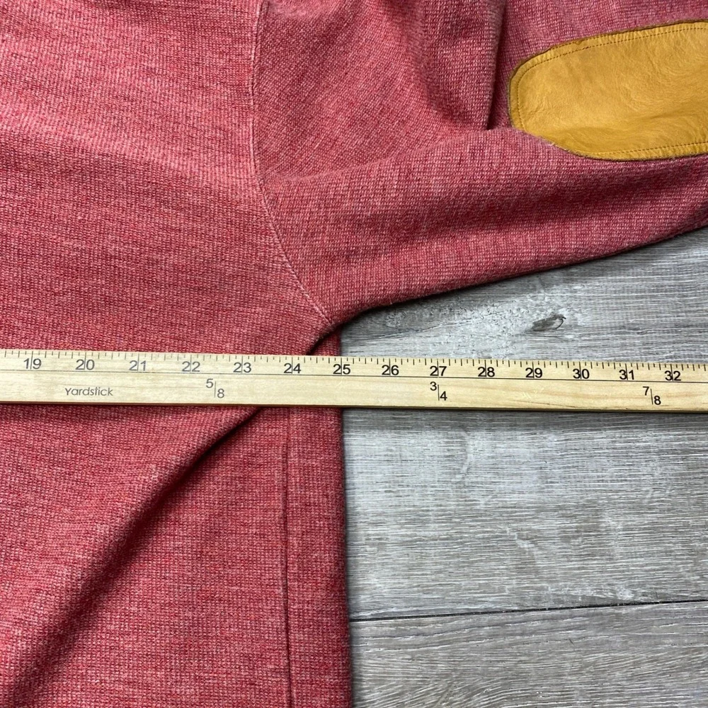 Orvis Pullover Mens XL Red Leather‎ Elbow Patch 1/4 Zip Sweater 8H82 Outdoor
